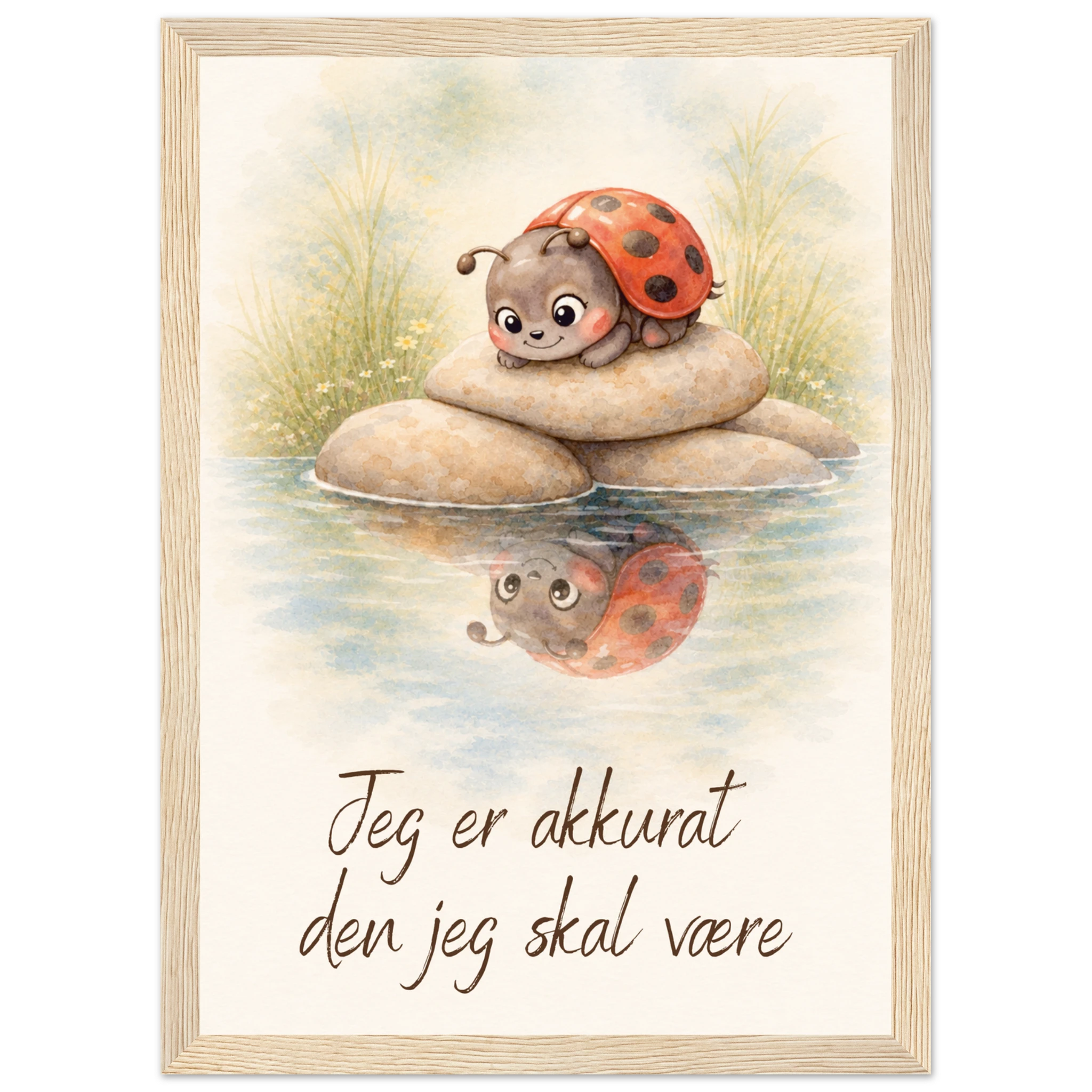 Jeg er akkurat den jeg skal være veggplakat til barnerom med positivt budskap