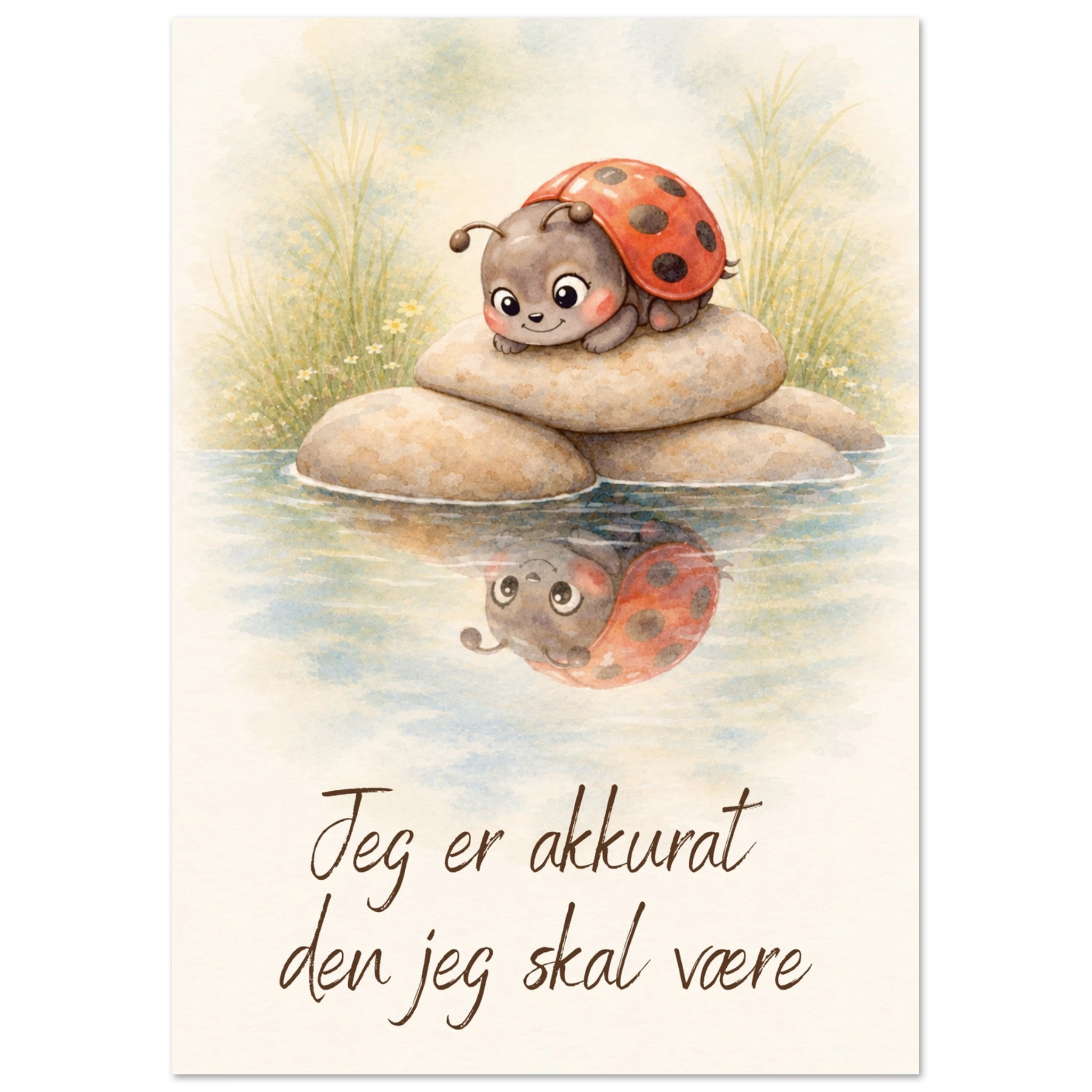 Jeg er akkurat den jeg skal være affirmasjonsplakat for barn A4