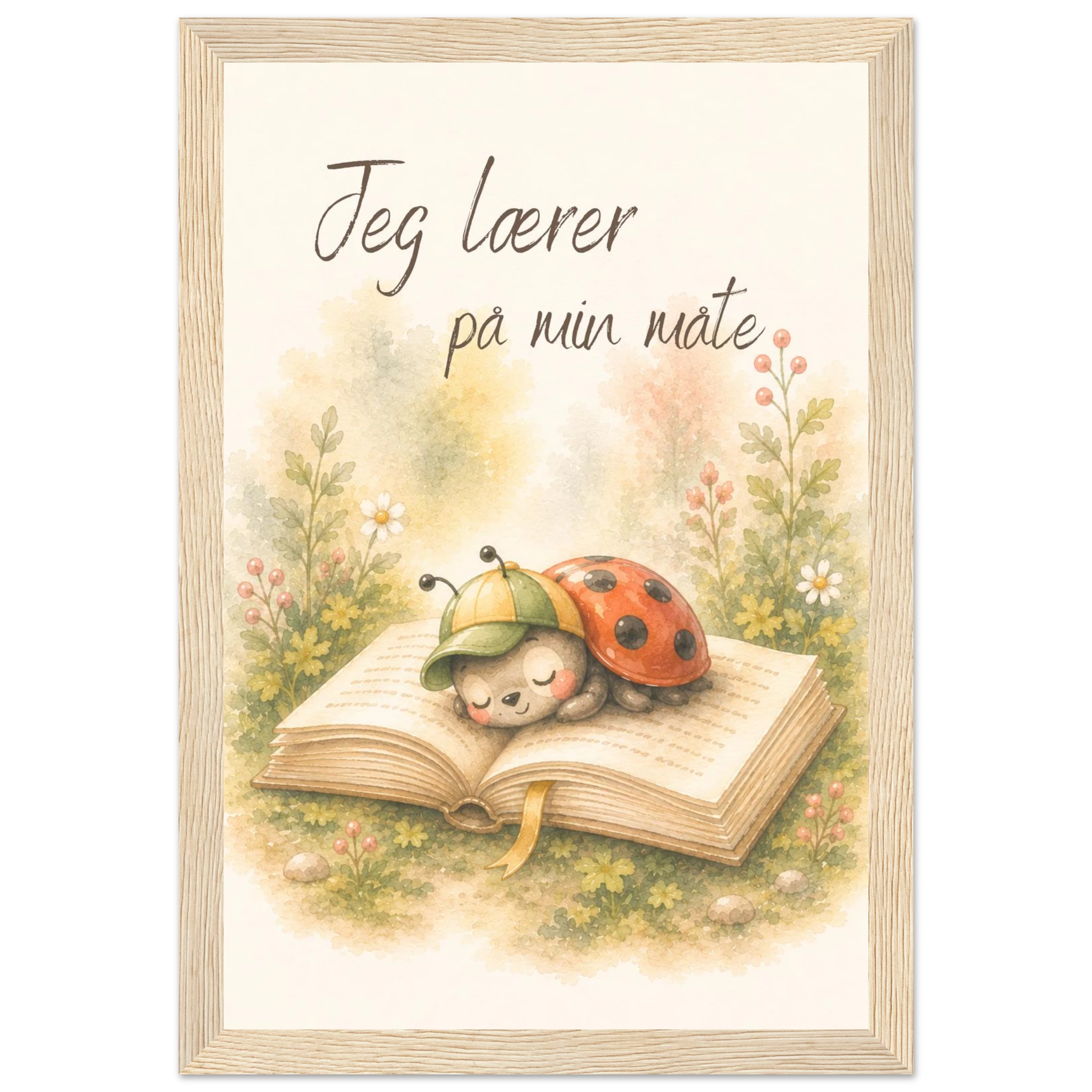 Jeg lærer på min måte innrammet veggplakat til barnerom